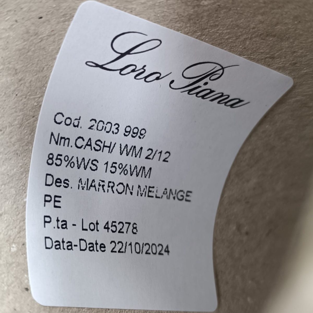 Пряжа Loro Piana Cash/Wm, кашемир бобинный, каштан мел цвет каштан мел
