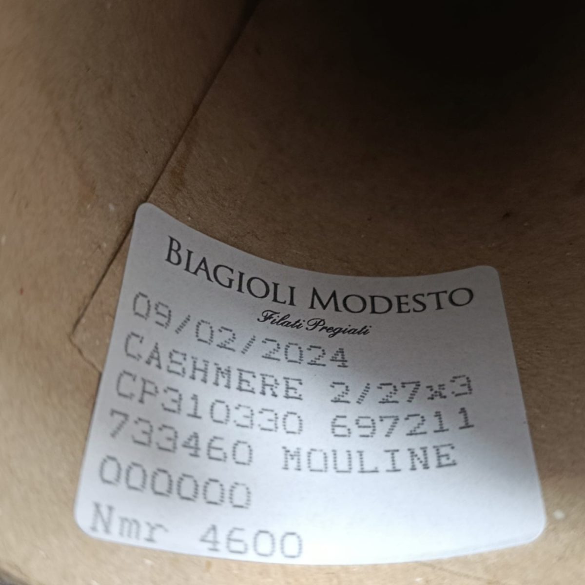 Пряжа Biagioli Modesto Cashmere, кашемир бобинный, грильяж мулине