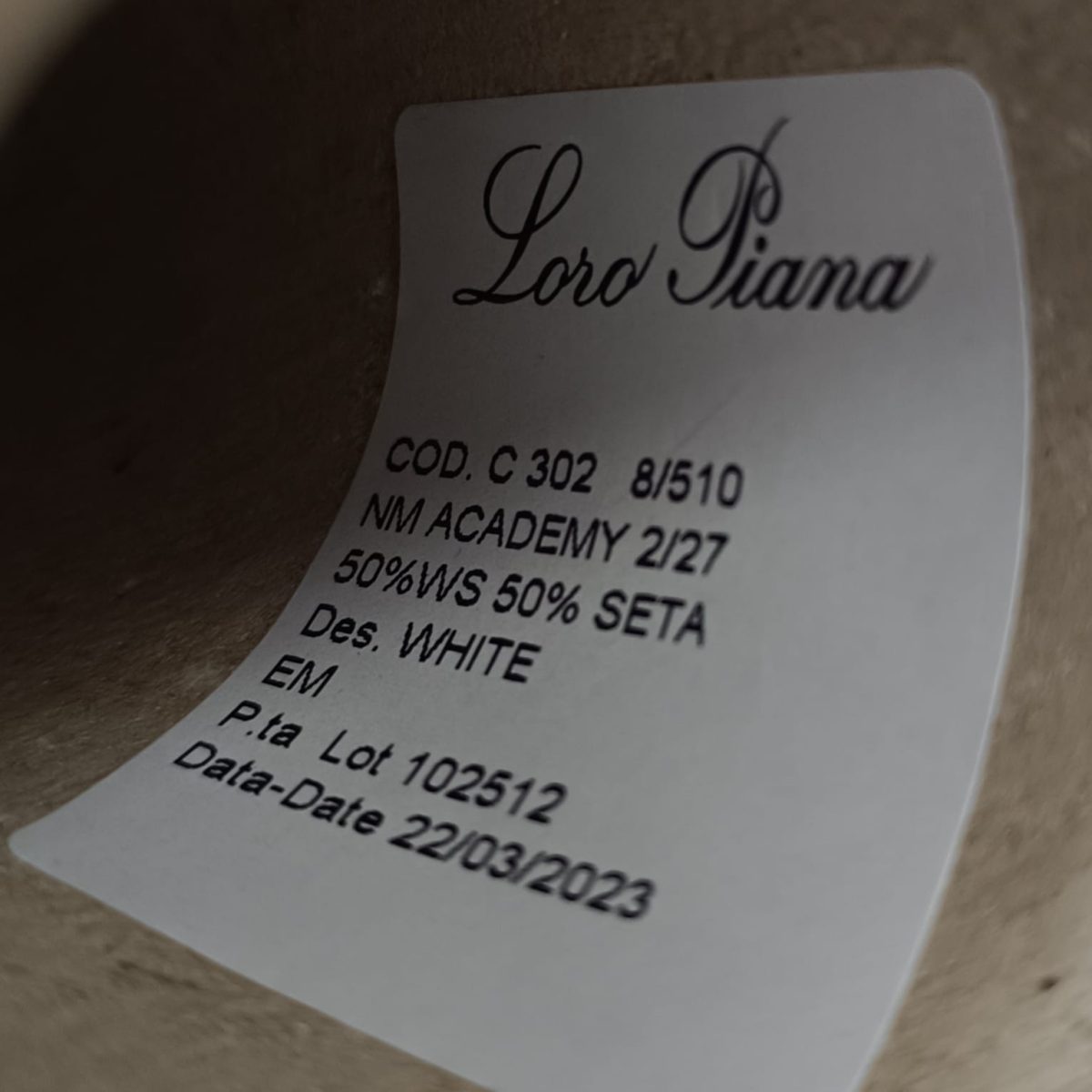 Пряжа Loro Piana Academy, кашемир бобинный, молоко цвет молоко