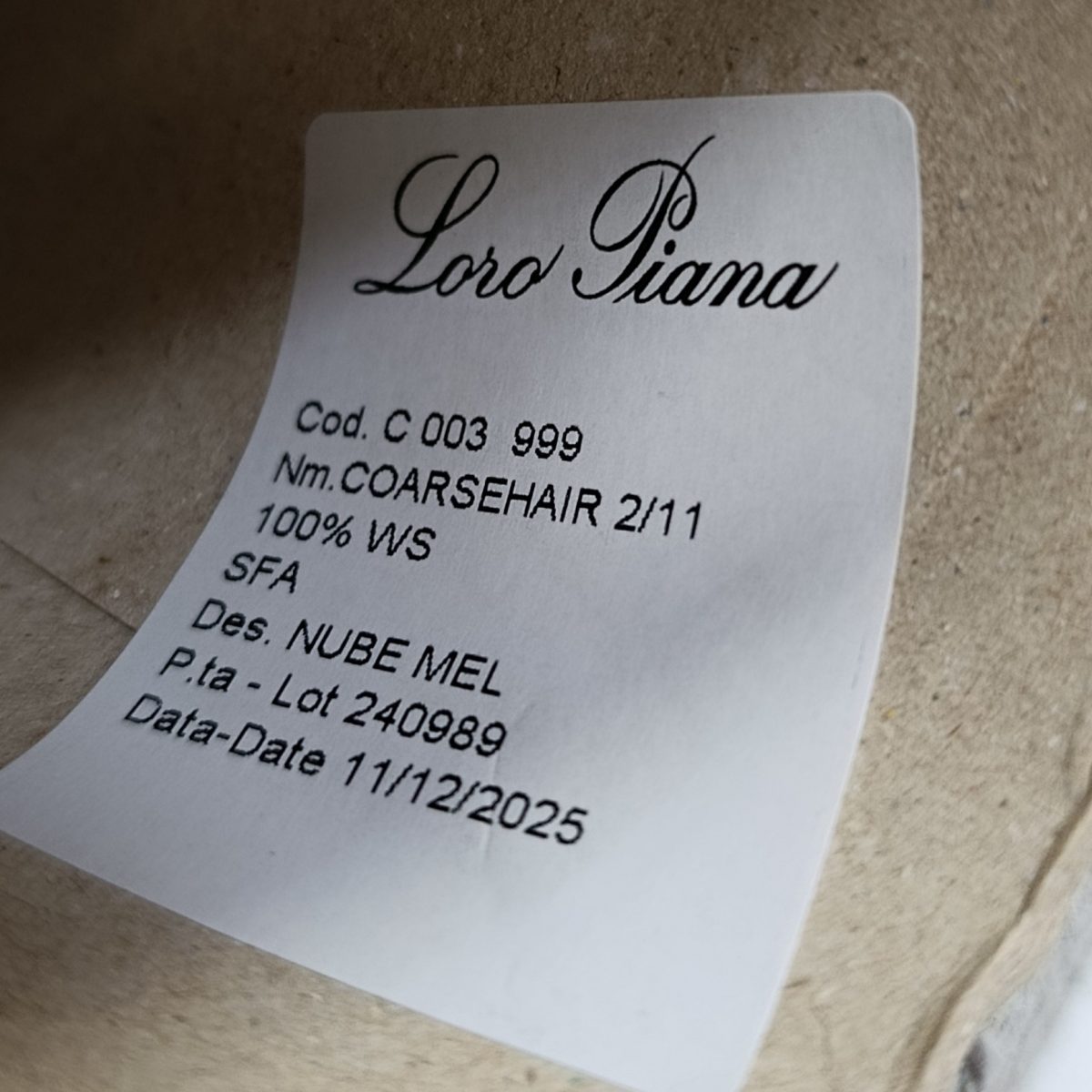Пряжа Loro Piana Coarsehair, кашемир бобинный, серый меланж цвет серый меланж