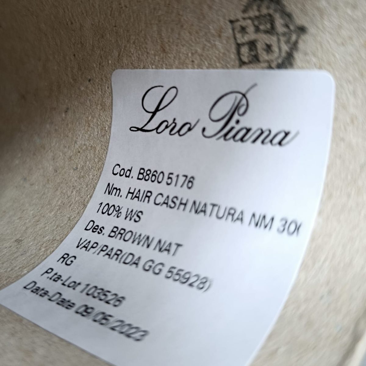 Пряжа Loro Piana Hair Cash, кашемир бобинный, светлое какао цвет светлое какао
