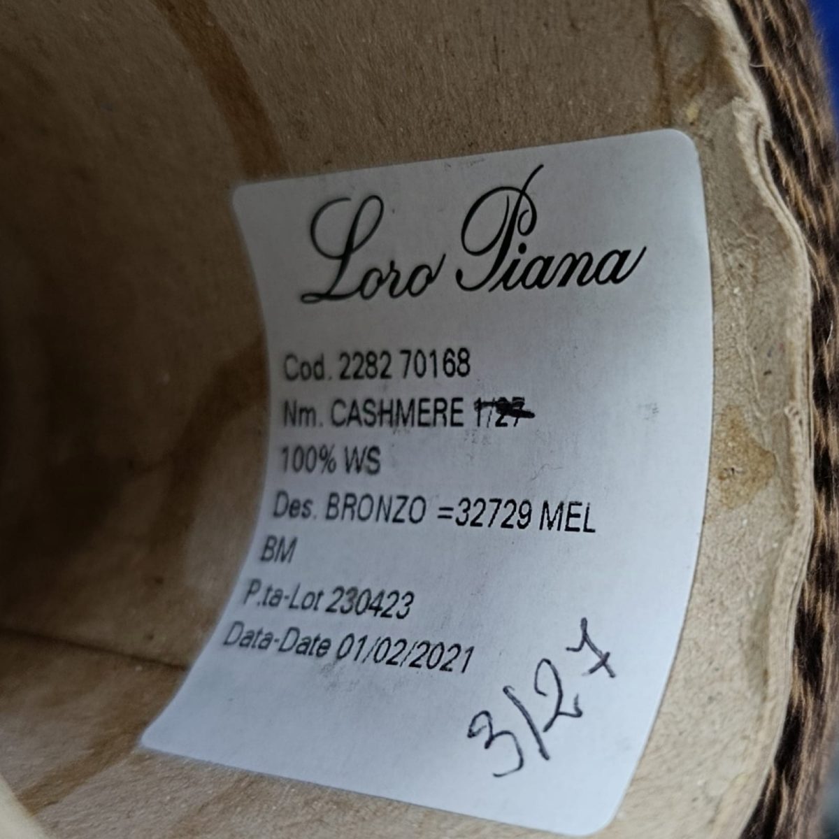 Пряжа Loro Piana Cashmere, кашемир бобинный, бронза меланж цвет бронза меланж