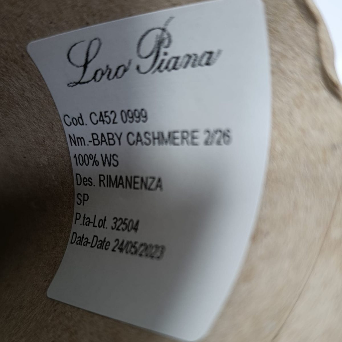 Пряжа Loro Piana Baby Cashmere, кашемир бобинный, жемчужно-серый цвет жемчужно-серый