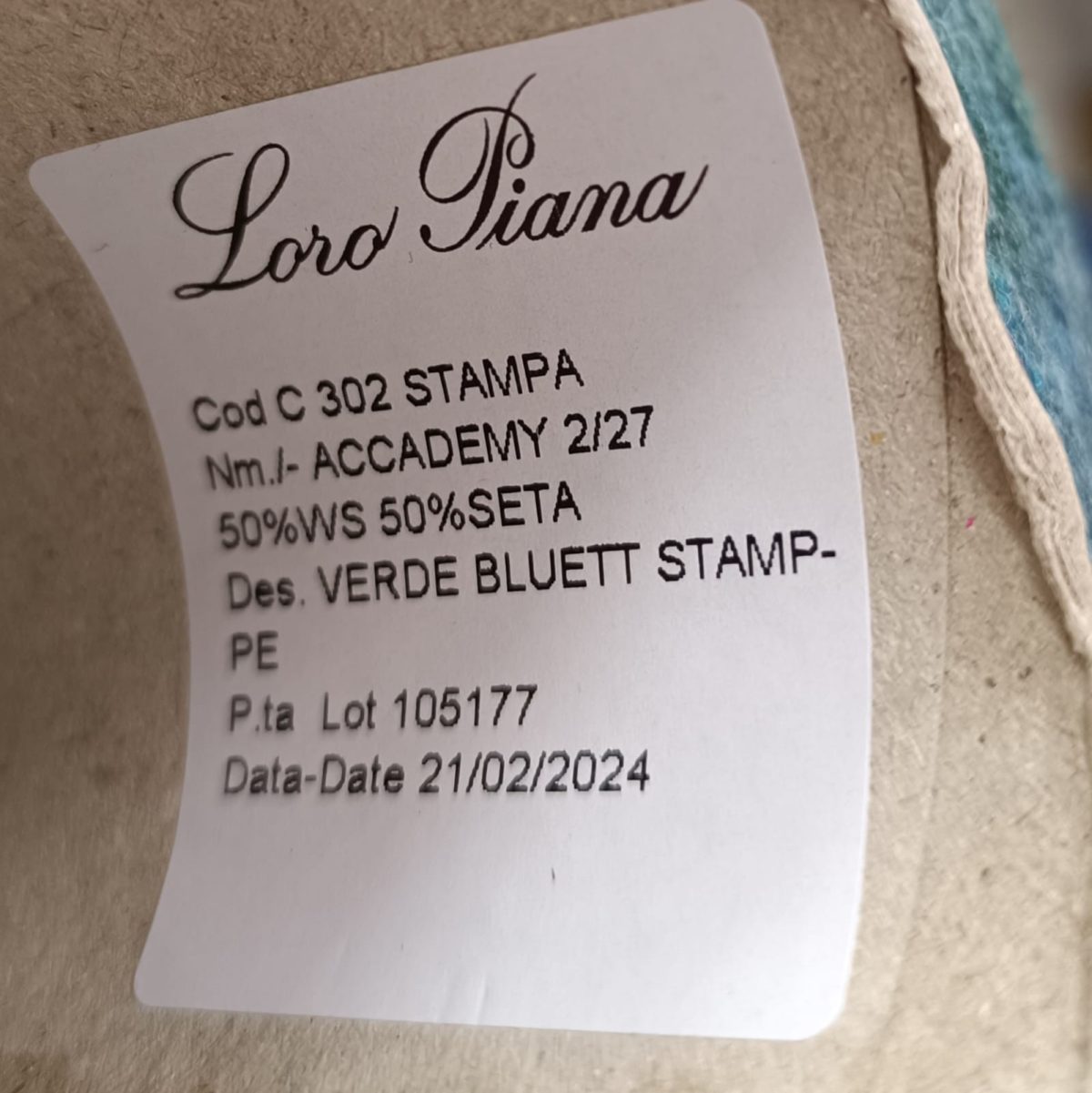 Пряжа Loro Piana Academy, кашемир бобинный, зеленая бирюза мел цвет зеленая бирюза мел