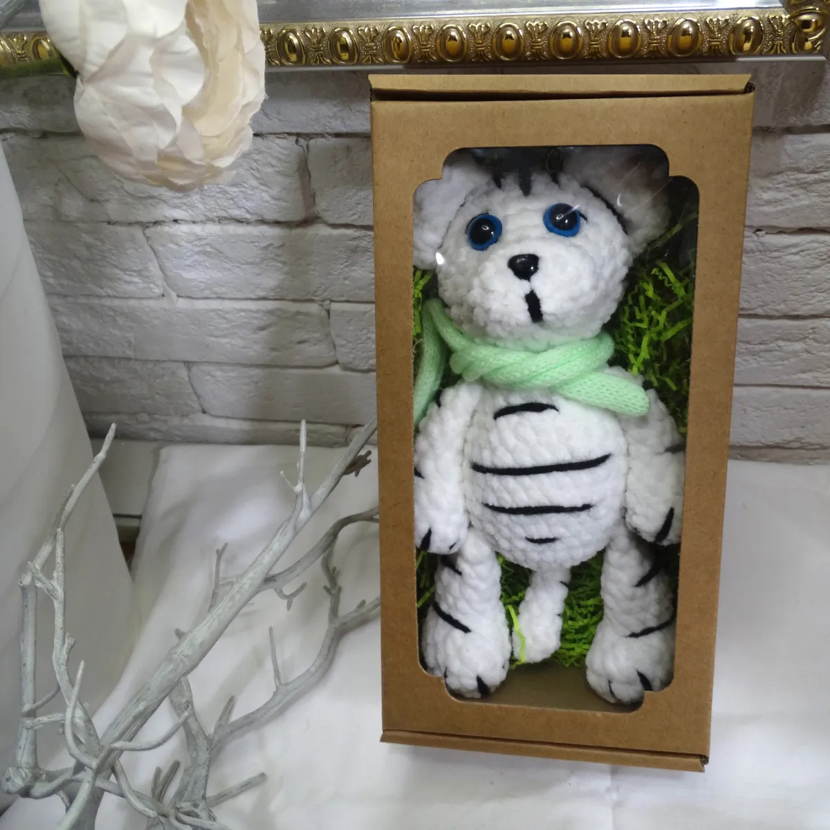 Игрушка Тигренок белый, 21 см
