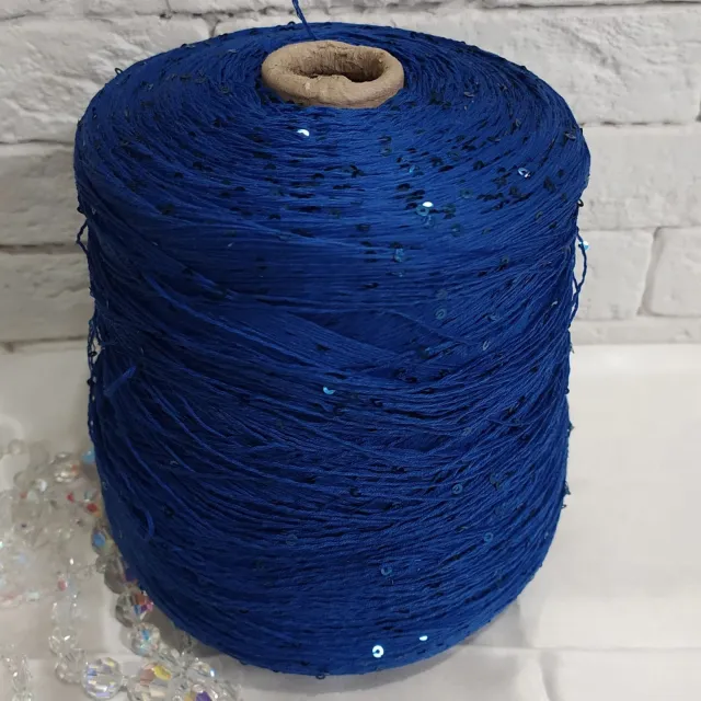 Пряжа D&C Yarns Paillux, с пайетками в бобинах, электрик/глянцевые