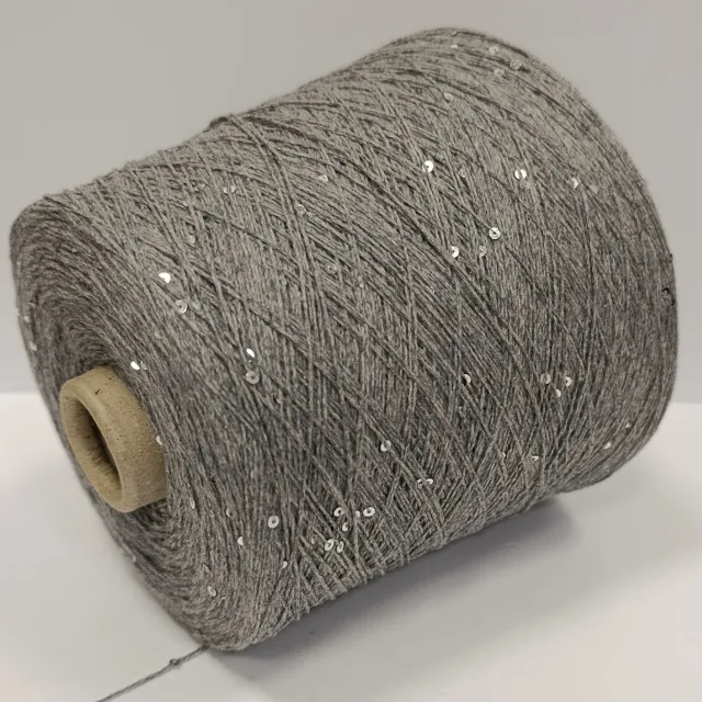 Пряжа Profilo Paillettes, кашемир бобинный, серый