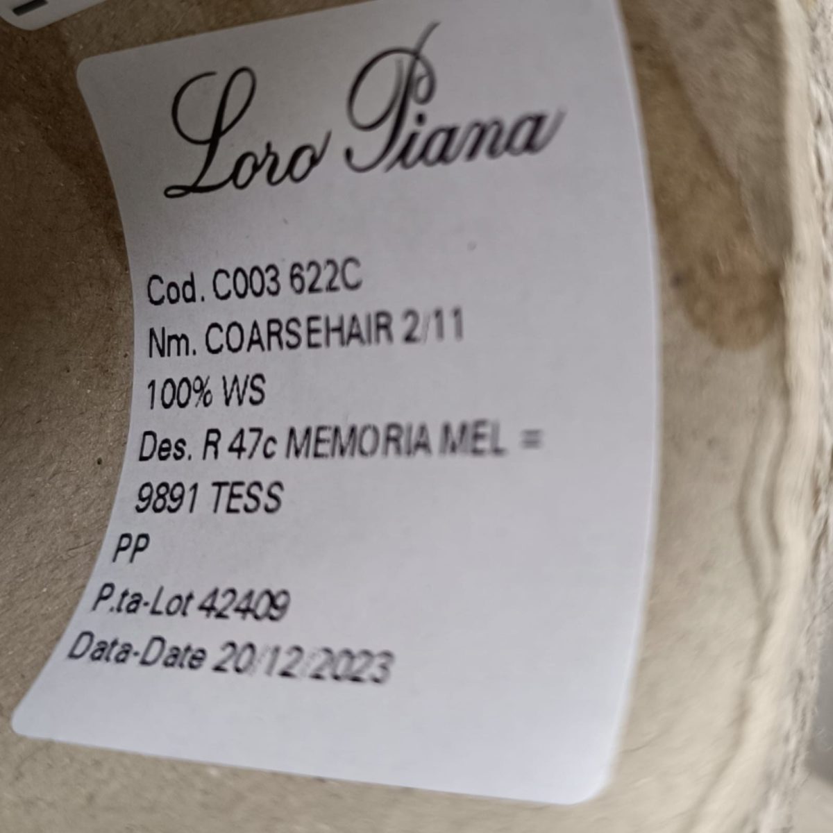 Пряжа Loro Piana Coarsehair, кашемир бобинный, бежевый меланж цвет бежевый меланж