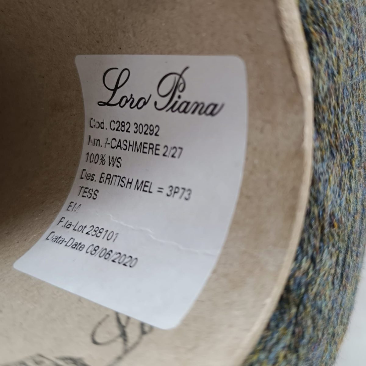 Пряжа Loro Piana Cashmere, кашемир бобинный, папоротник мел цвет папоротник мел