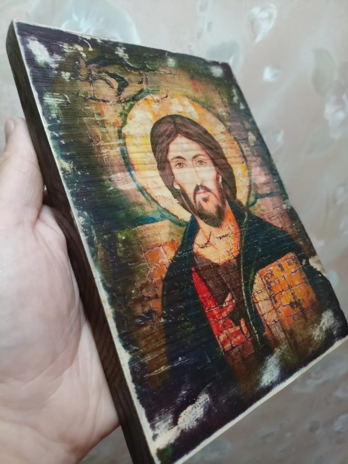 Икона Спас Вседержитель (Христос Пантократор) на дереве.