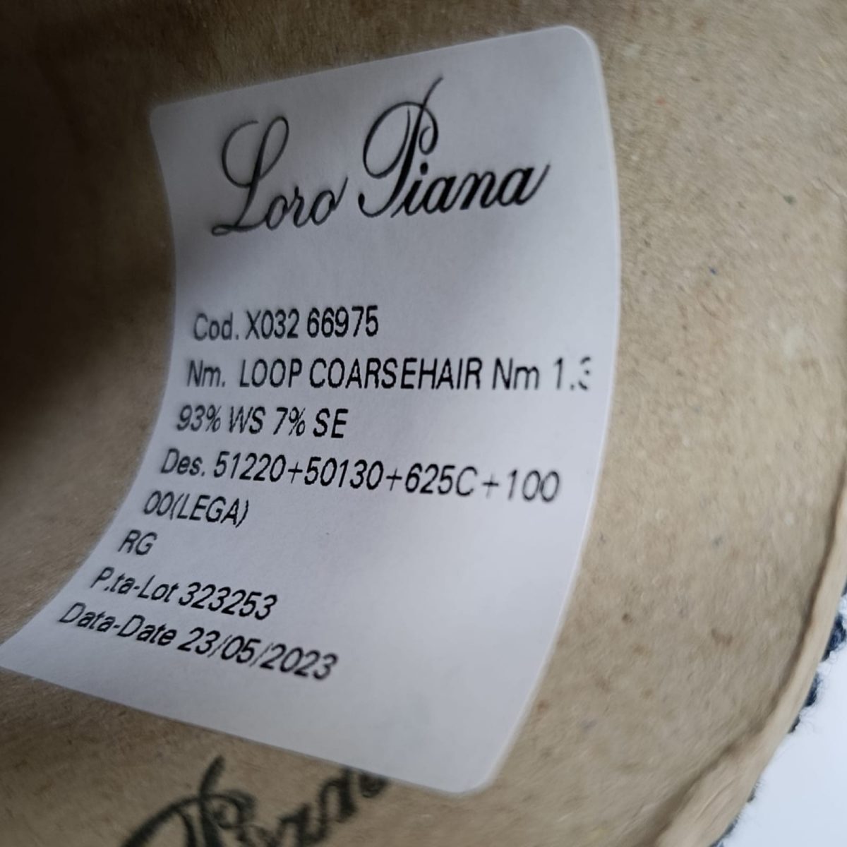 Пряжа Loro Piana Loop Coarsehair, кашемир бобинный, джинс цвет джинс