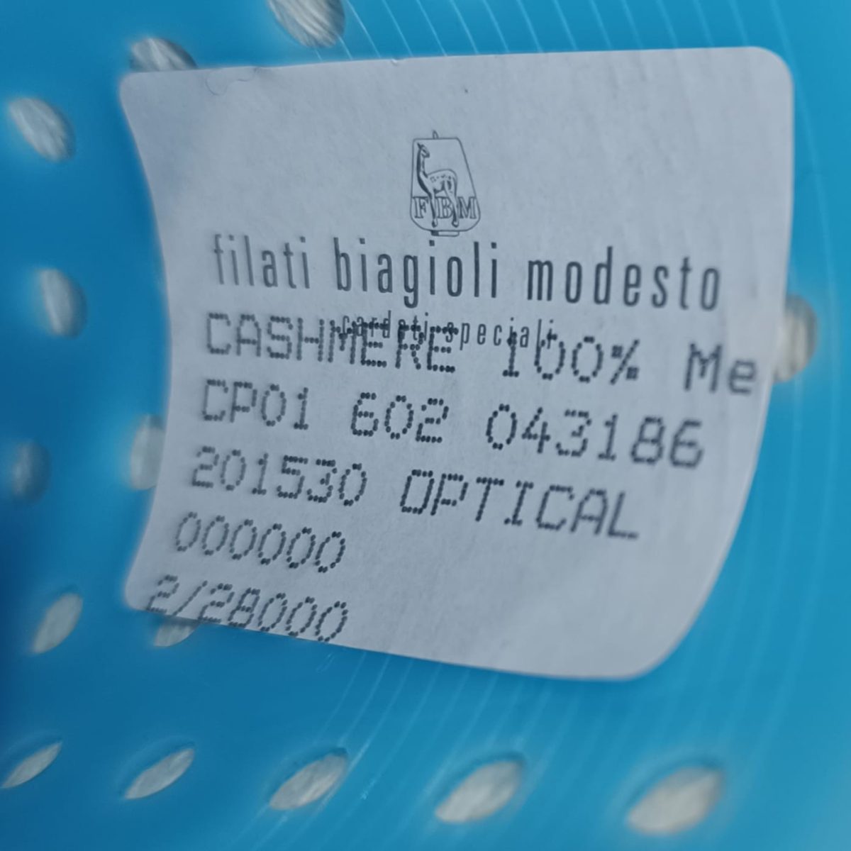Пряжа Biagioli Modesto Cashmere, кашемир бобинный, белый