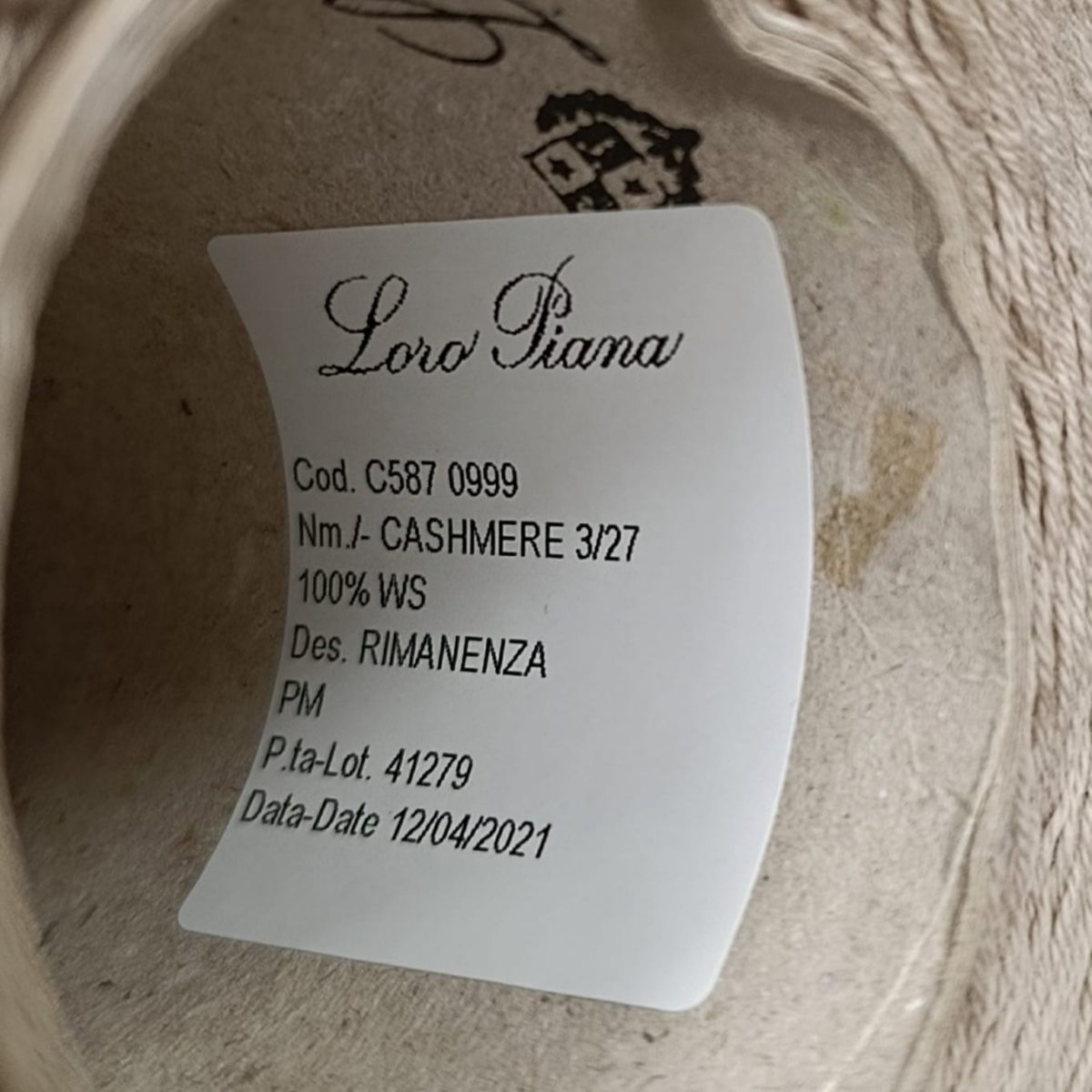 Пряжа Loro Piana Cashmere, кашемир бобинный, бежевый цвет бежевый