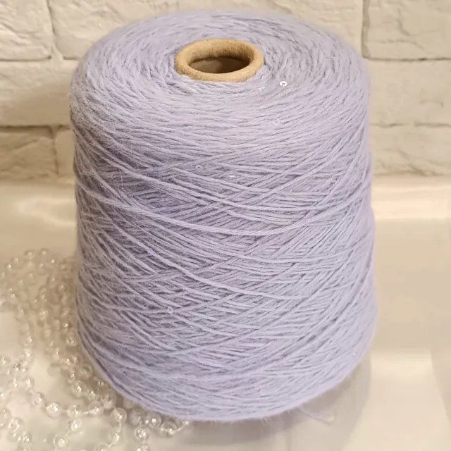 Пряжа G&G Filati Angora Bubbly, ангора бобинная, голубой/пайетки
