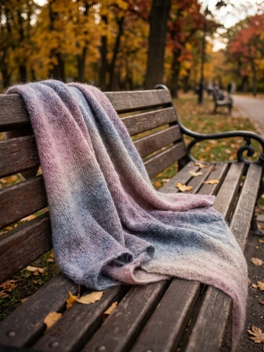 Косынка осенне-зимнего сезона из беби альпака, цвет Разноцветный