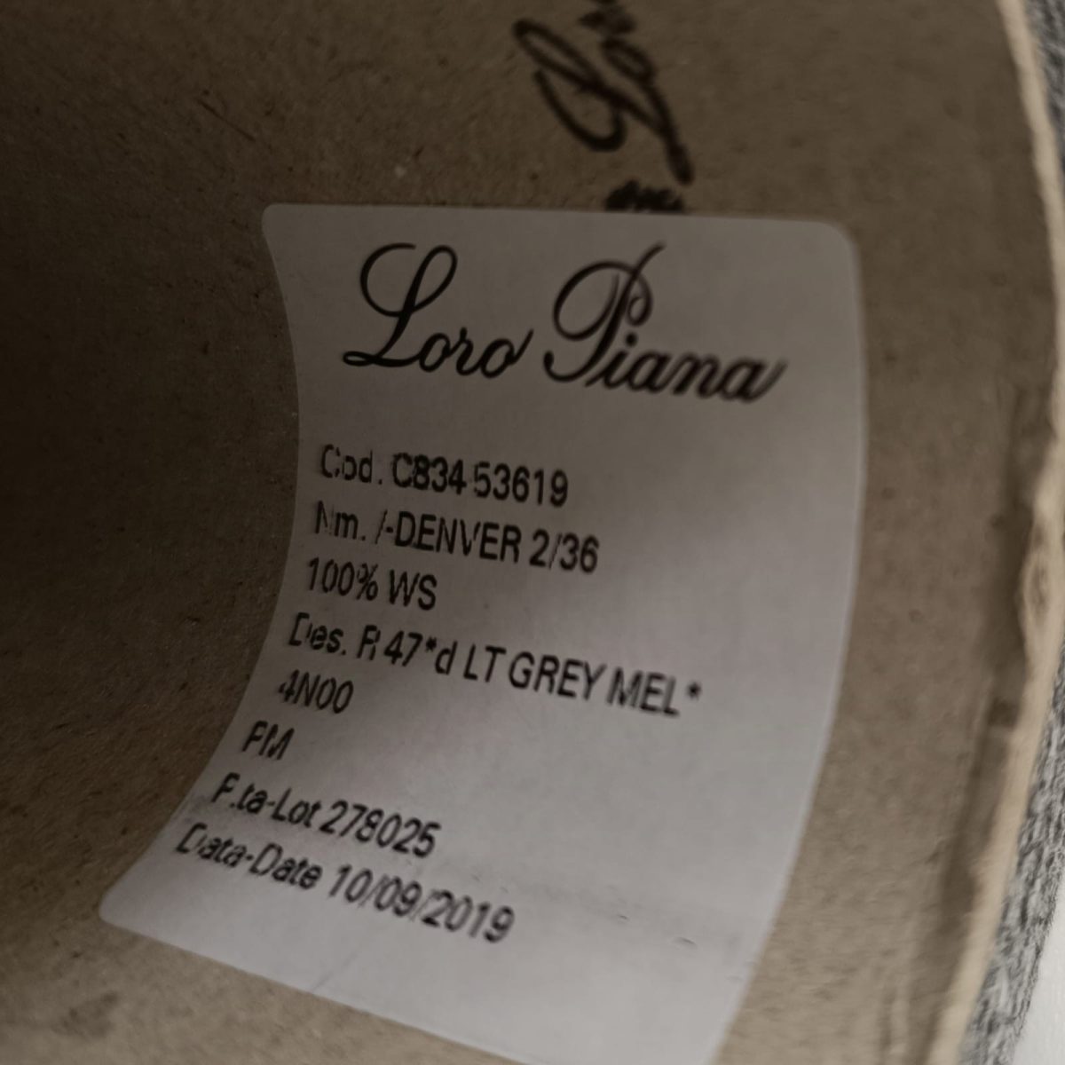 Пряжа Loro Piana Denver, кашемир бобинный, серый мел цвет серый мел