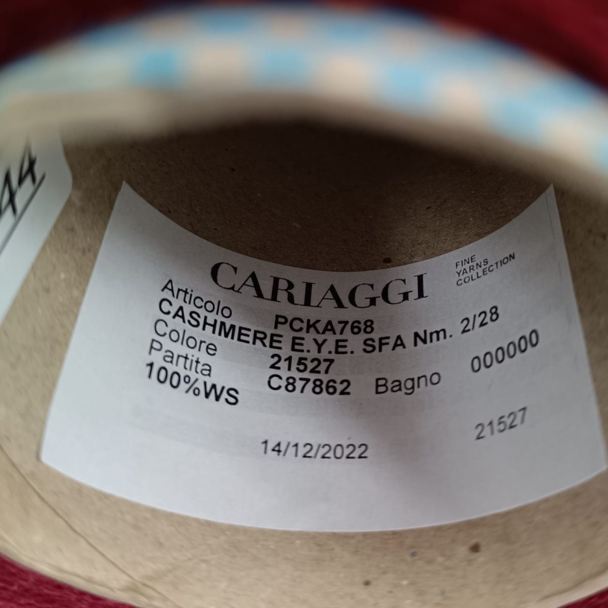 Пряжа Cariaggi Cashmere, кашемир бобинный, танго