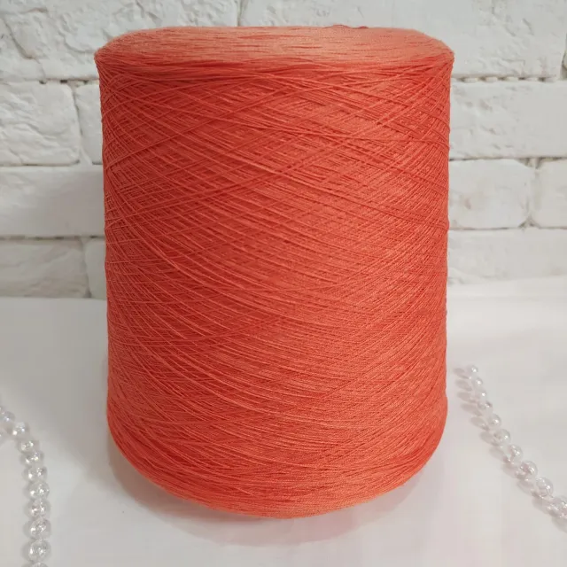 Пряжа Nuovo Yarn, шёлк бобинный, оранж