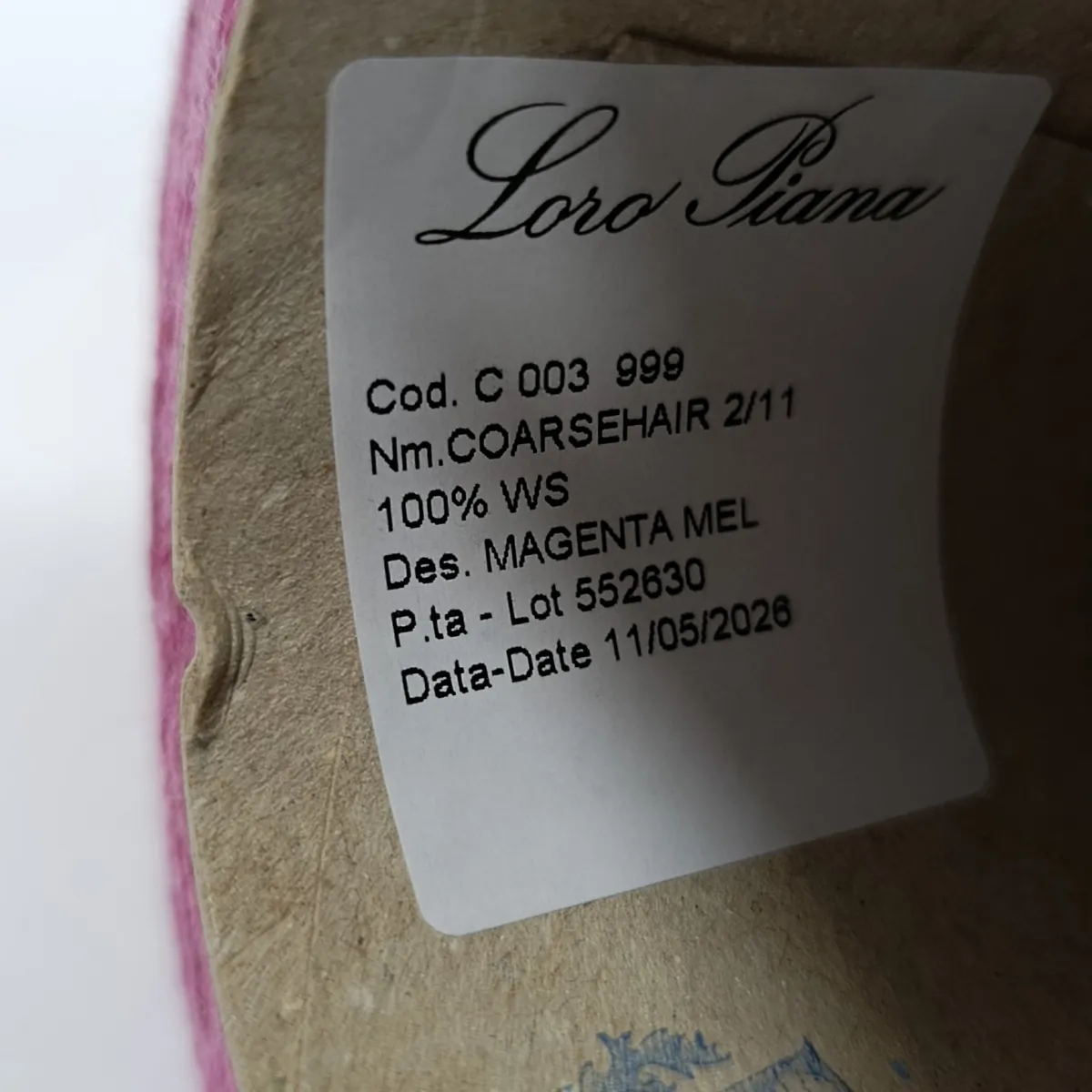 Пряжа Loro Piana Coarsehair, кашемир бобинный, маджента меланж