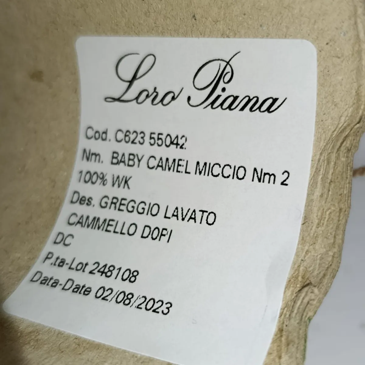 Пряжа Loro Piana Baby Camel Miccio, в бобинах, верблюжонок цвет верблюжонок