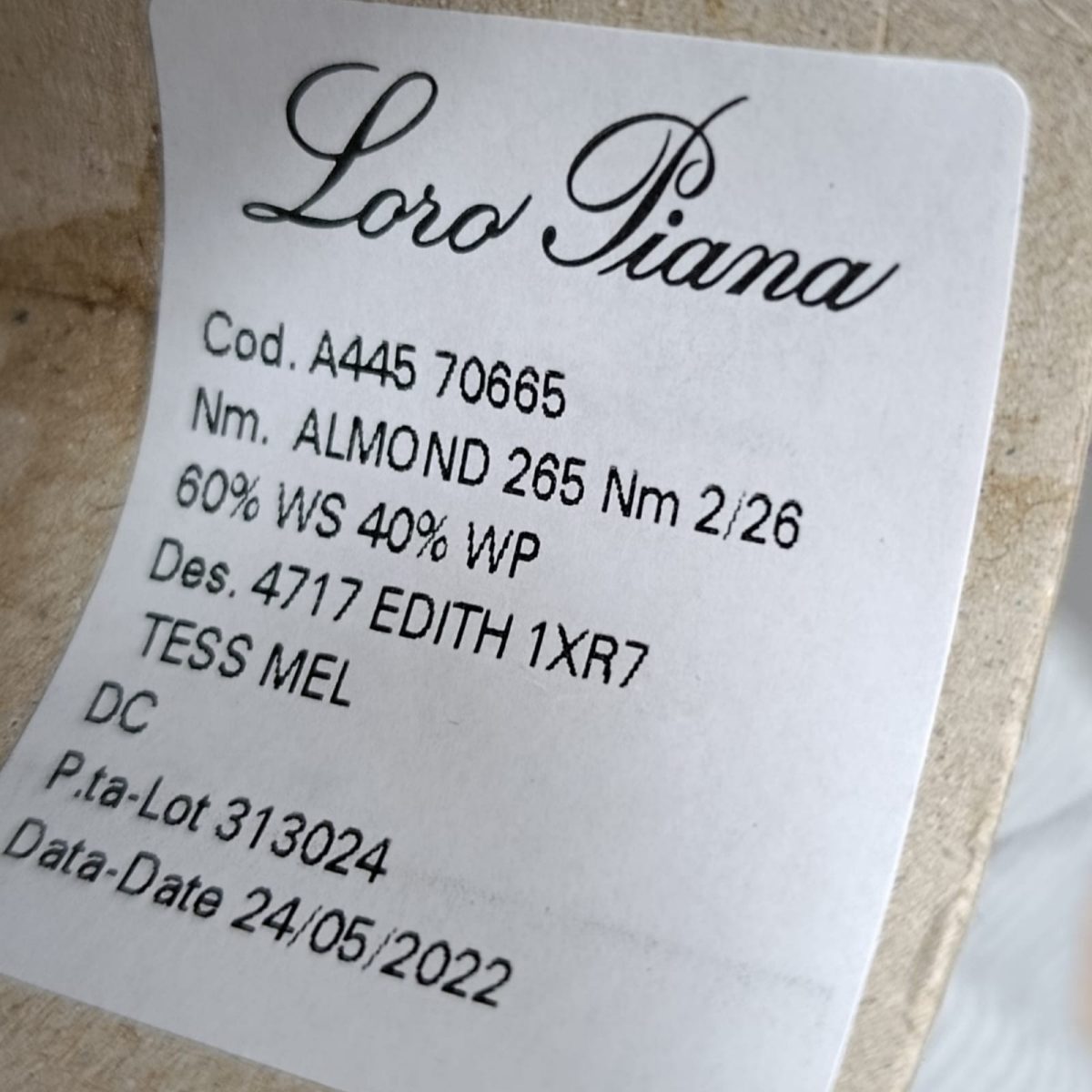 Пряжа Loro Piana Almond, кашемир бобинный, виола цвет виола