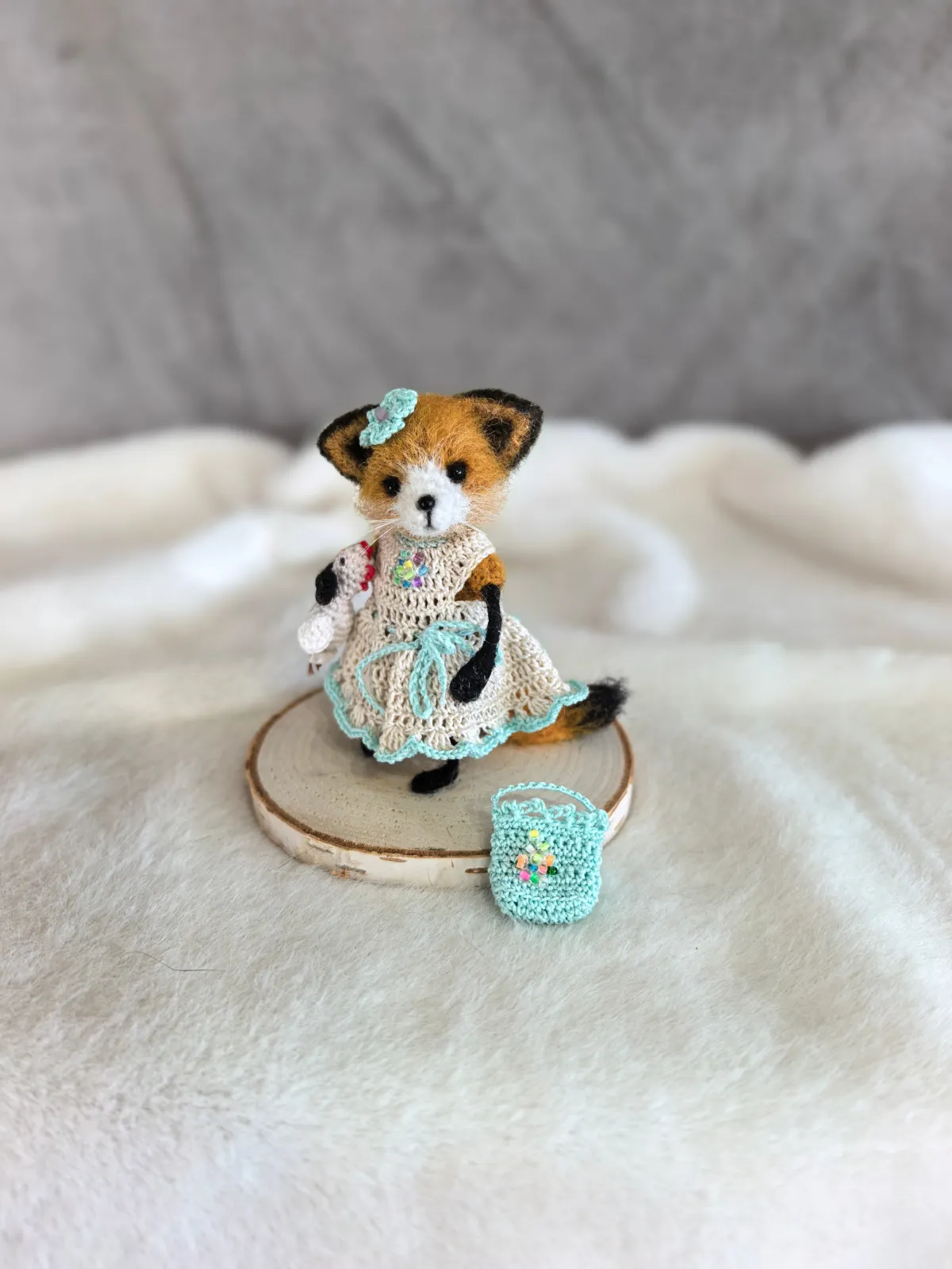 Вязаная игрушка Лисенок, цвет Рыжий
