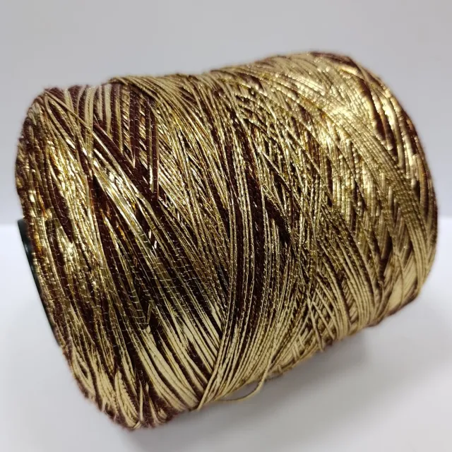 Пряжа Luxury Selection Ri.Go Emporium, с люрексом в бобинах, бордо/золото