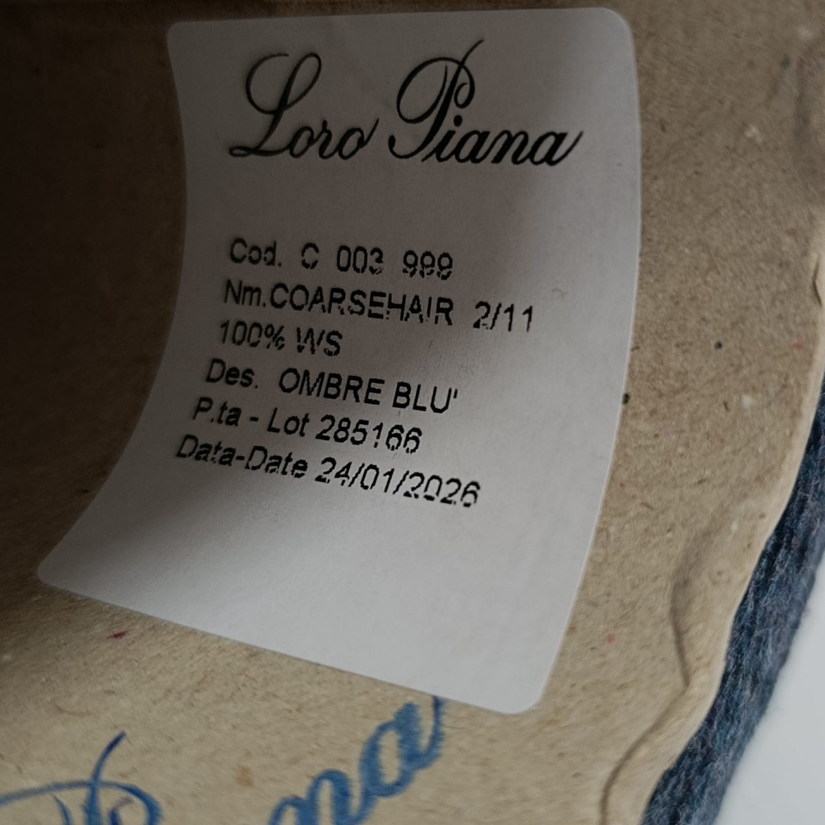 Пряжа Loro Piana Coarsehair, кашемир бобинный, омбре синий цвет омбре синий