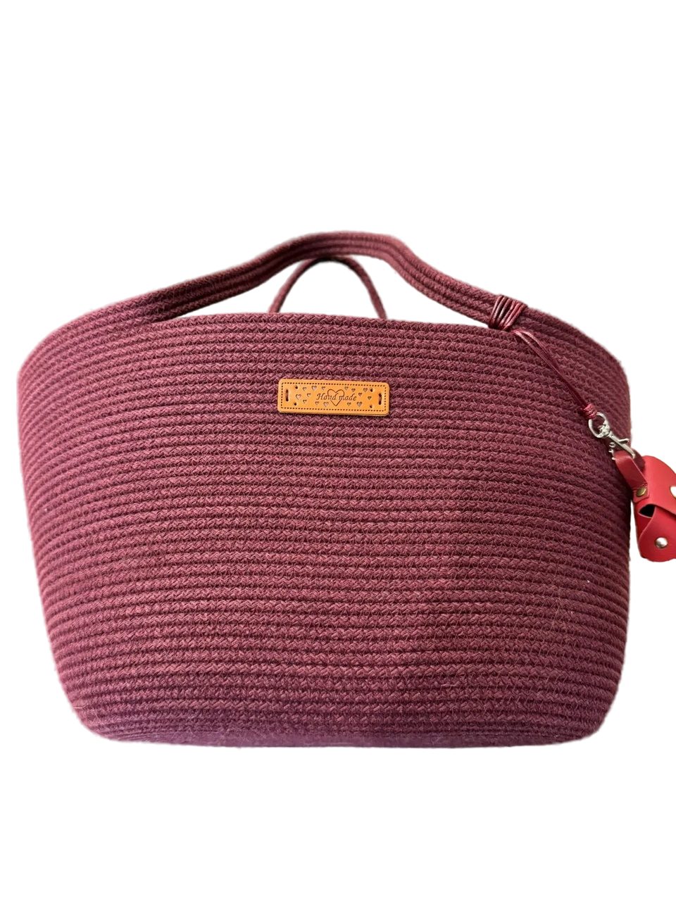 Вязаная сумка тоут из полиэфирного шнура цвет Красный