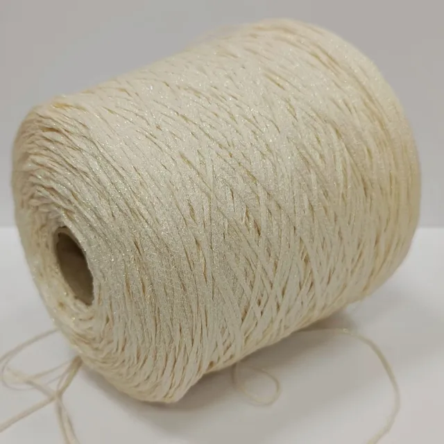 Пряжа G&G Filati Setalux, хлопок бобинный, сливки/голография