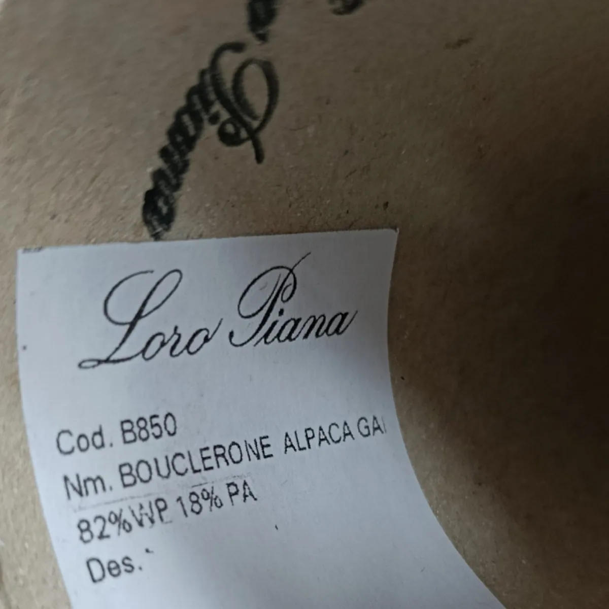 Пряжа Loro Piana Bouclerone Alpaca, букле бобинное, серый меланж цвет серый меланж