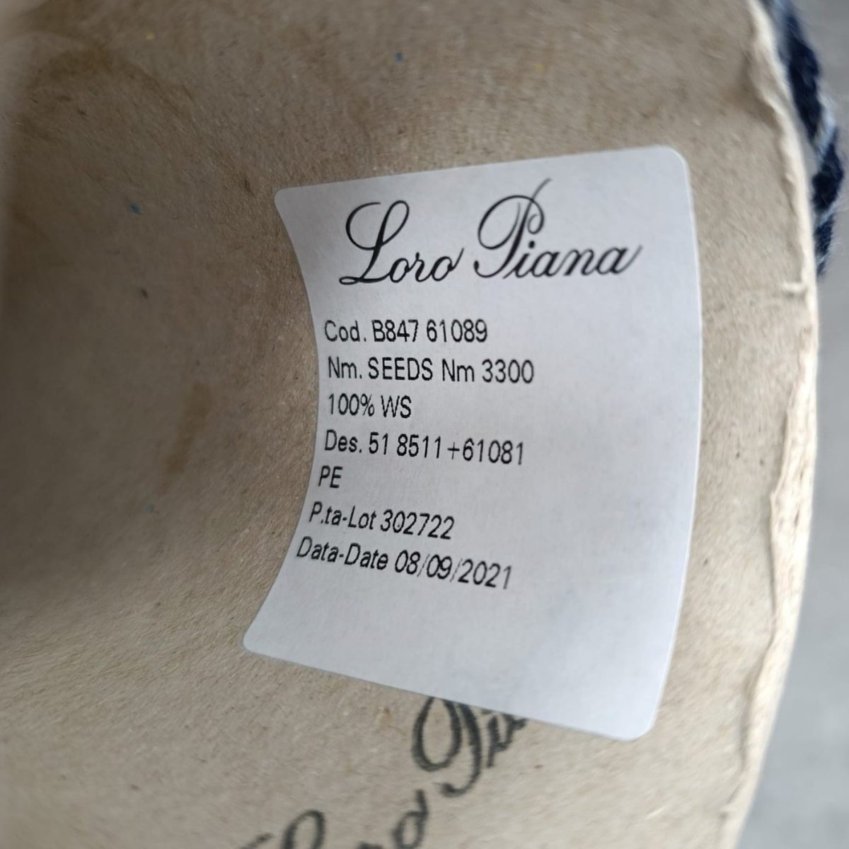Пряжа Loro Piana Seeds, кашемир бобинный, синий меланж цвет синий меланж