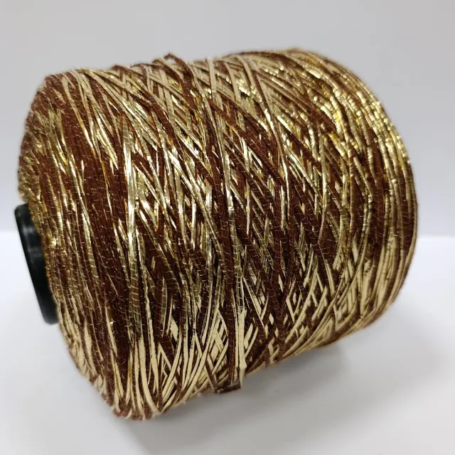 Пряжа Luxury Selection Ri.Go Emporium, с люрексом в бобинах, терракот/золото