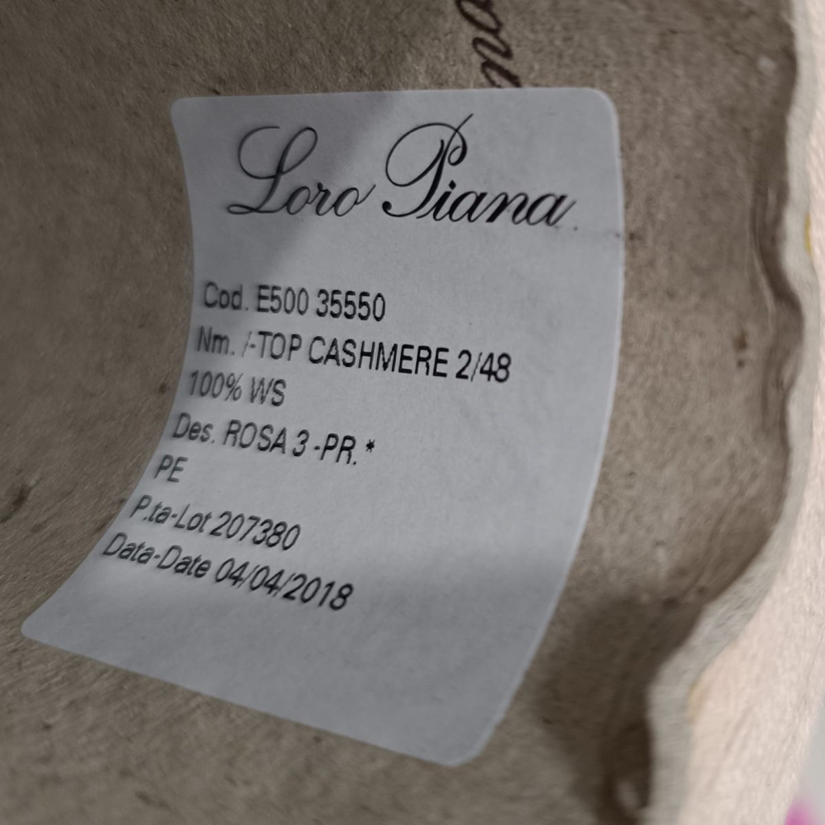 Пряжа Loro Piana Top Cashmere, кашемир бобинный, чайная роза цвет чайная роза