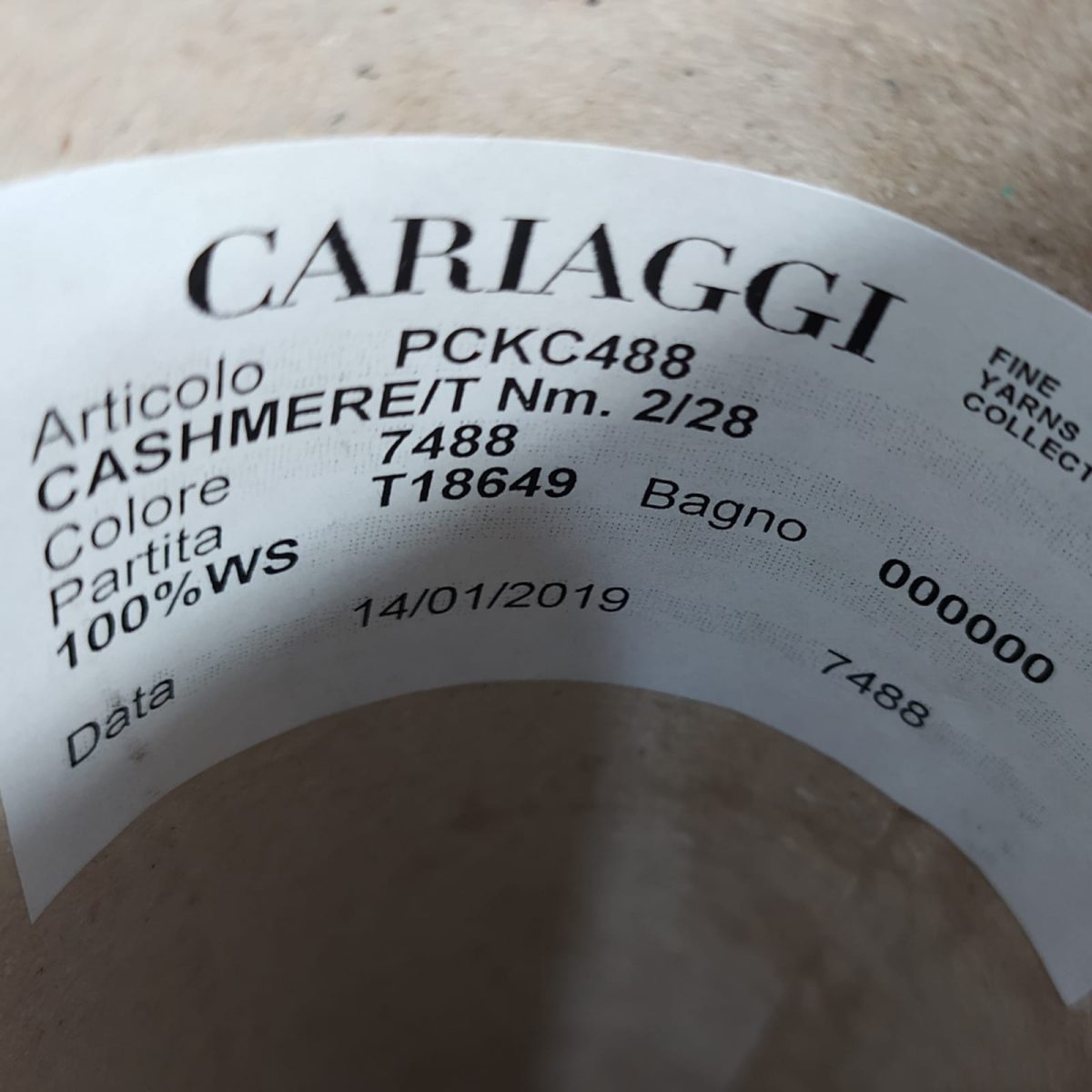 Пряжа Cariaggi Cashmere, кашемир бобинный, полынь