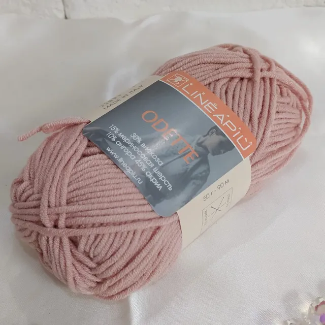 Пряжа Lineapiu Odette (35003) 50 гр, шерсть в мотках, пыльная роза