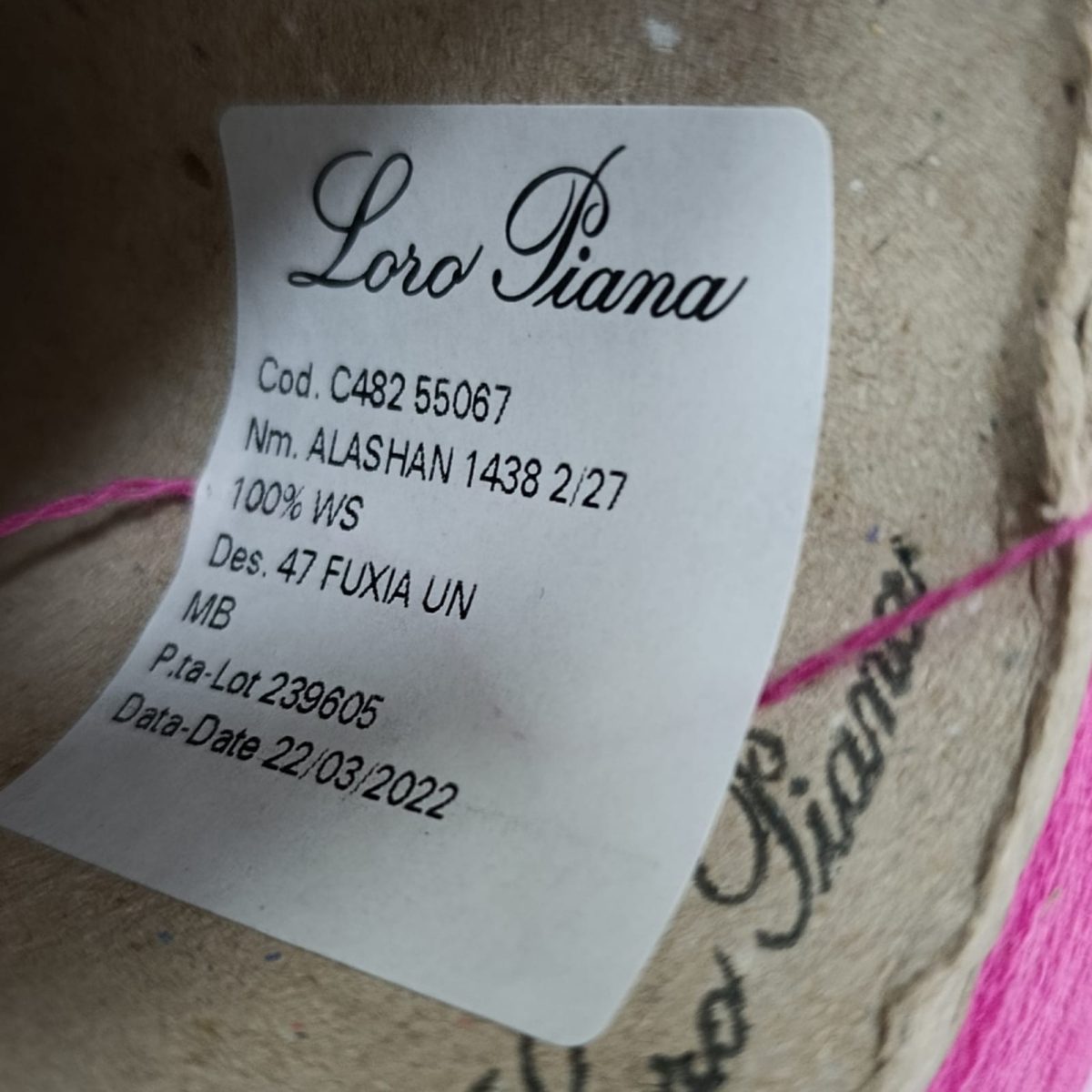 Пряжа Loro Piana Cashmere, кашемир бобинный, фуксия цвет фуксия