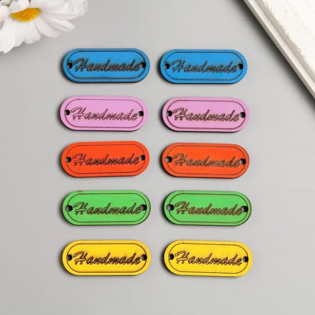 Нашивка Hand Made, дерево 5х2 см