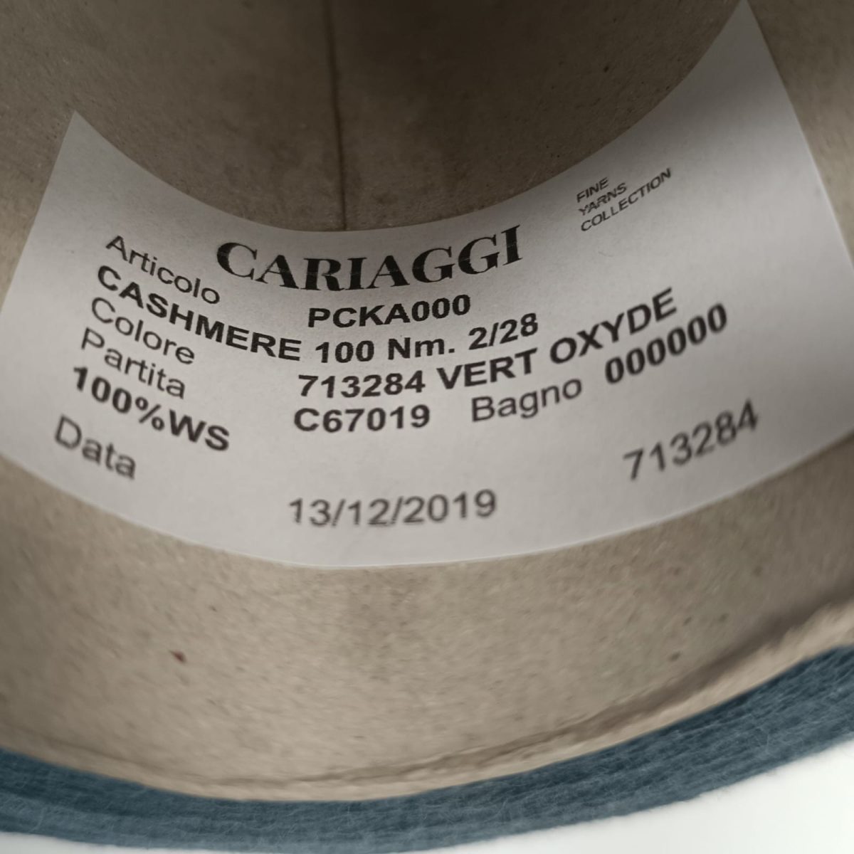 Пряжа Cariaggi Cashmere, кашемир бобинный, петроль