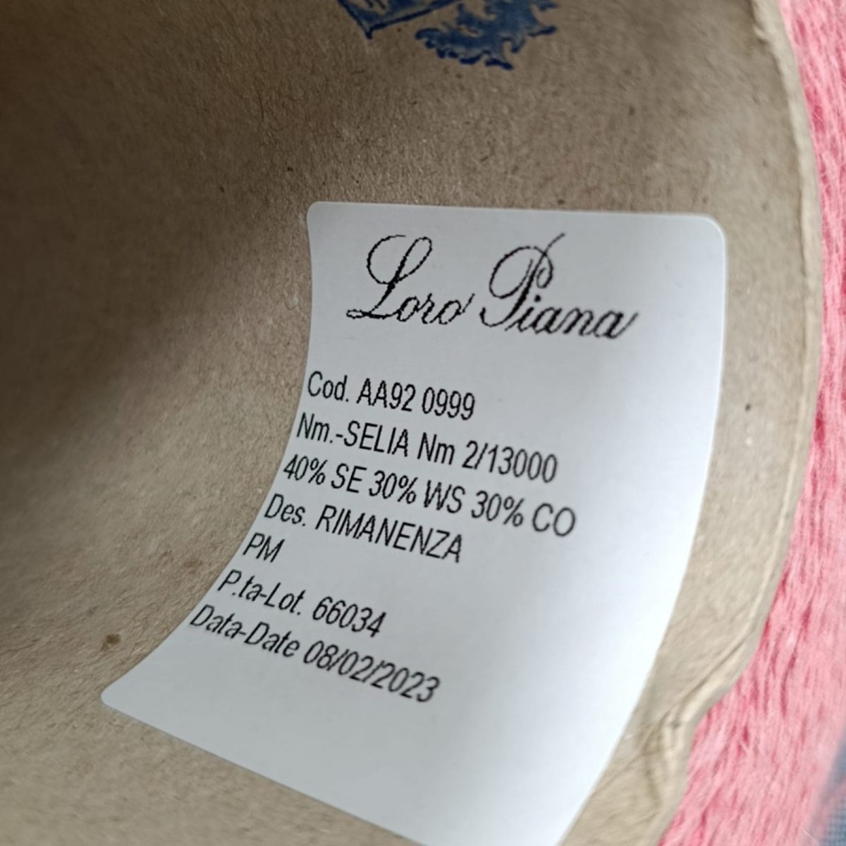 Пряжа Loro Piana Selia, кашемир бобинный, коралл цвет коралл