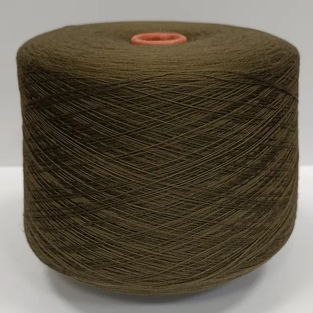 Пряжа Zegna Baruffa Cashwool, меринос бобинный, темная олива