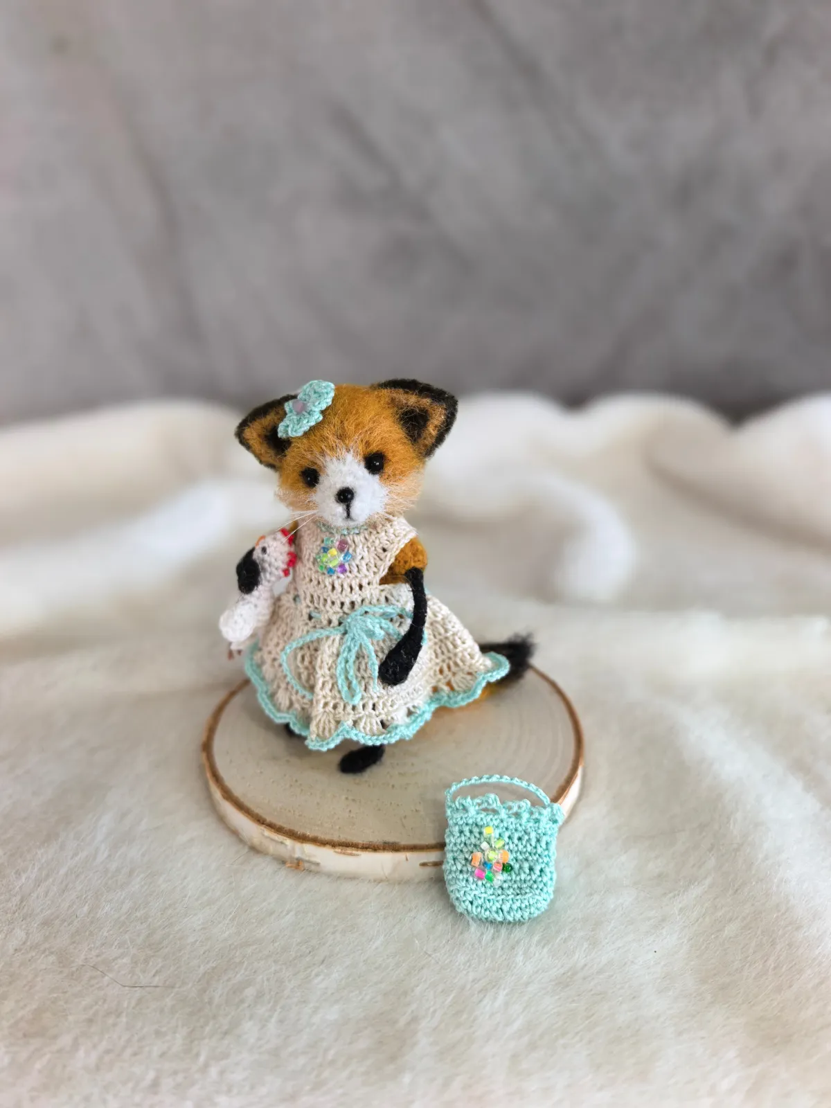 Вязаная игрушка Лисенок, цвет Рыжий