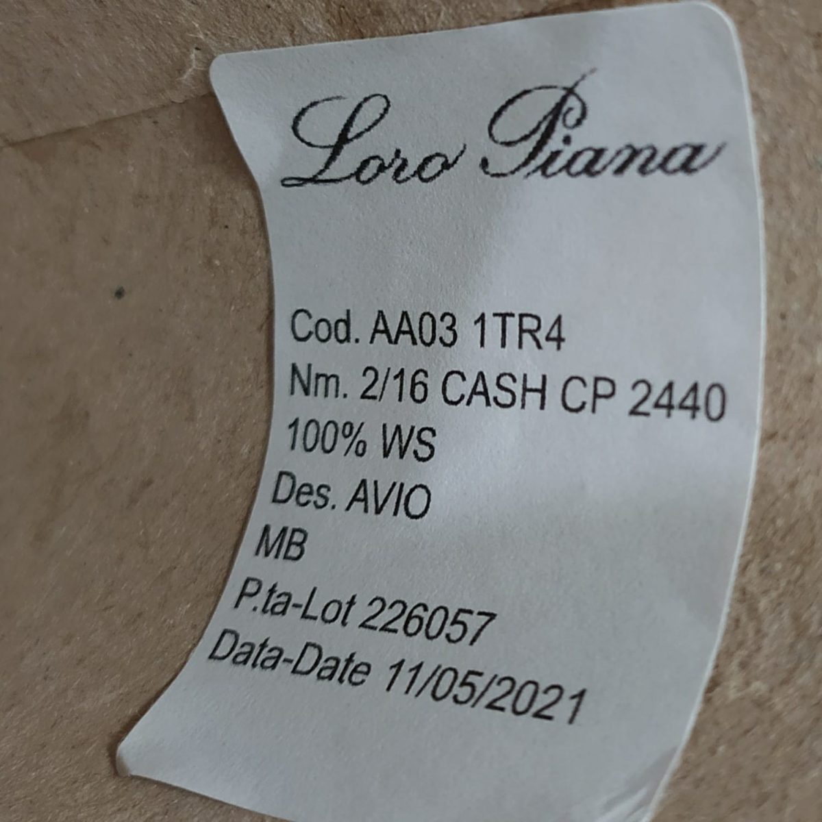 Пряжа Loro Piana Cash, кашемир бобинный, джинс цвет джинс