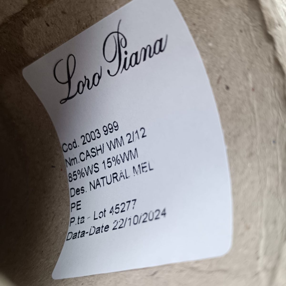 Пряжа Loro Piana Cash/Wm, кашемир бобинный, натуральный мел