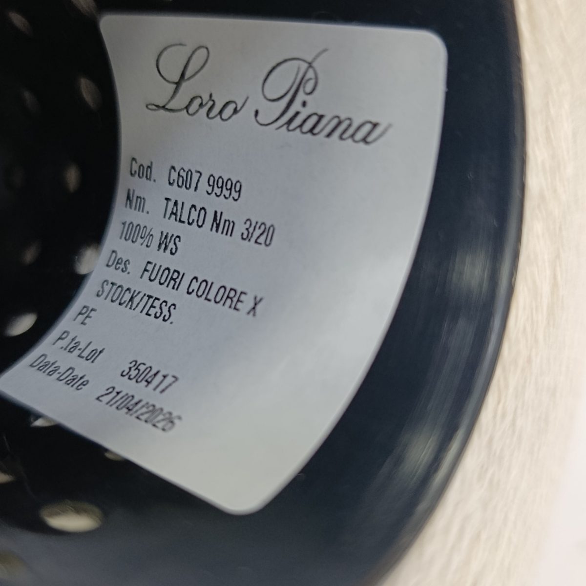 Пряжа Loro Piana Talco, кашемир бобинный, молоко цвет молоко