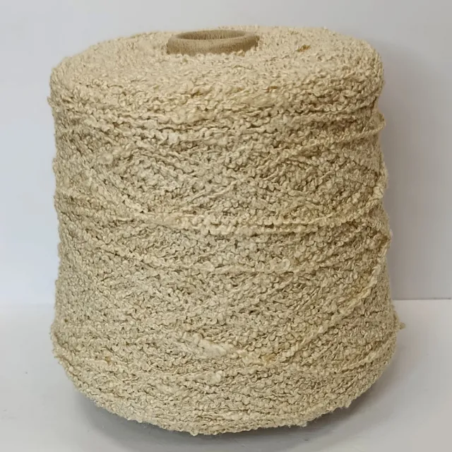 Пряжа Loro Piana Boucle, шёлк бобинный, экрю