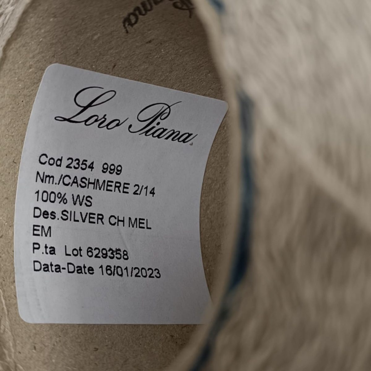 Пряжа Loro Piana Cashmere, кашемир бобинный, натуральный меланж цвет натуральный меланж