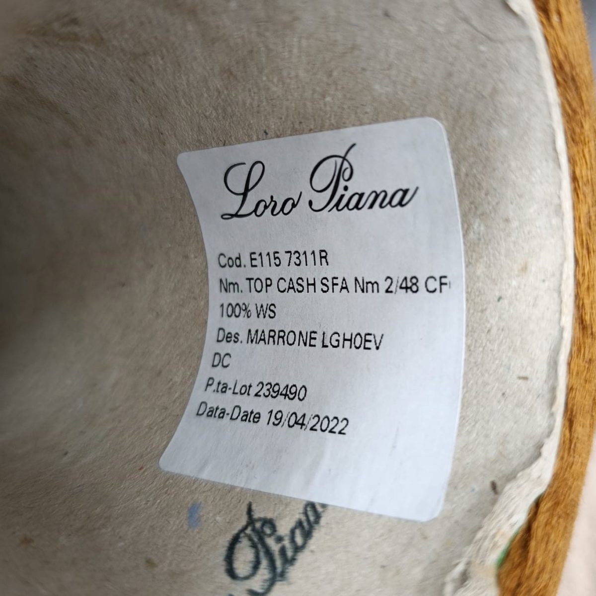 Пряжа Loro Piana Top Cash, кашемир бобинный, темный янтарь цвет темный янтарь