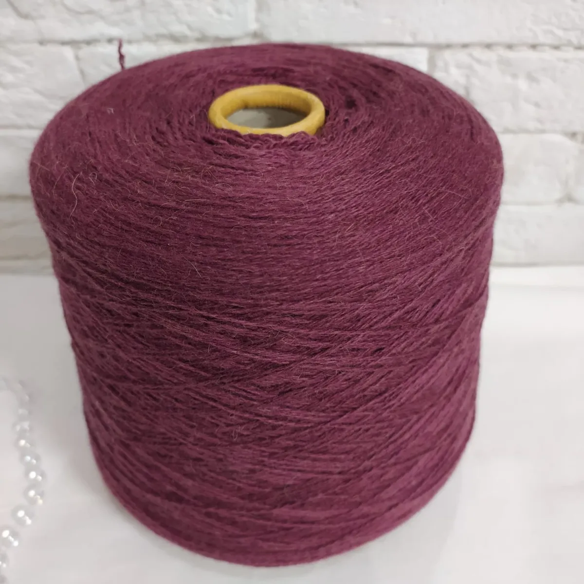 Пряжа Stock Yarn Italy Galisia, верблюжий пух бобинный, винный цвет винный