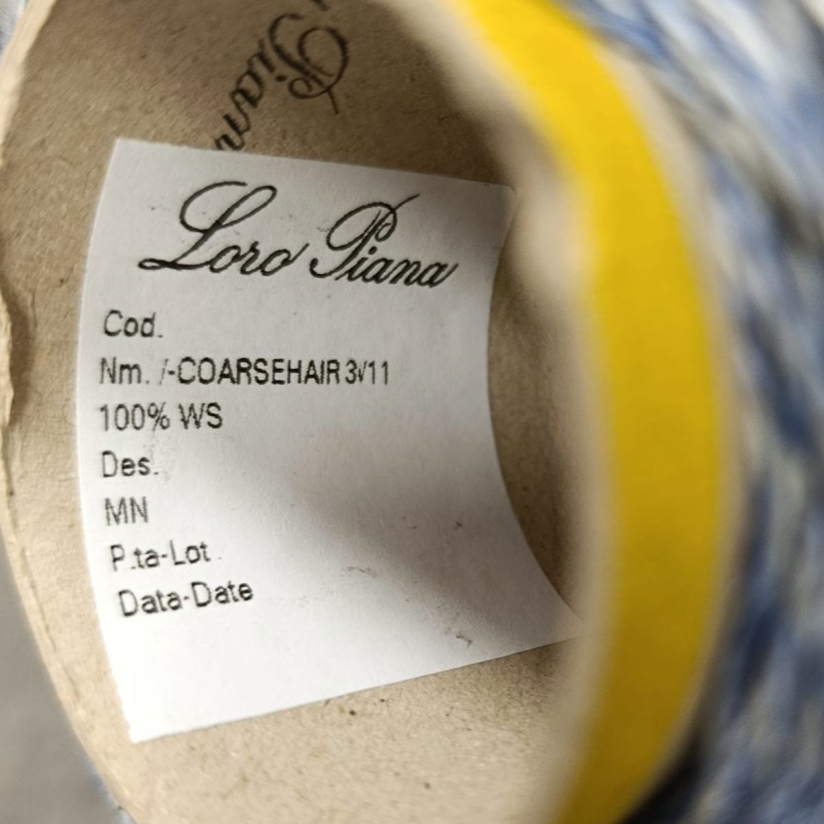Пряжа Loro Piana Coarsehair, кашемир бобинный, лазурь меланж цвет лазурь меланж